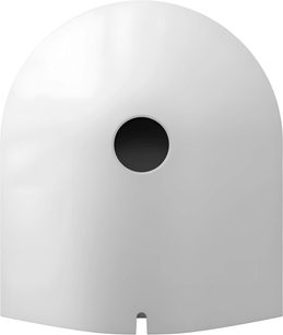 Altoparlante connesso Samsung HW-LS51H bianco, vista frontale, forma arrotondata con apertura circolare nera al centro