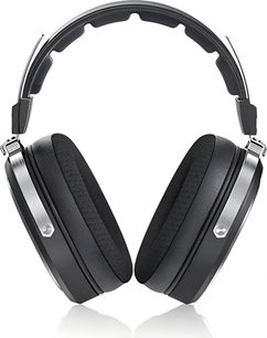 FiiO FT1 Pro fekete, ezüst színű fém és műanyag körülzáró fejhallgató, vastag műbőr fülpárnákkal és recés, puha fejpánttal, elölről nézve