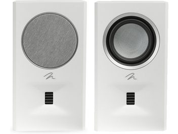 Enceinte arrière bipolaire Motion MP10 blanc mat avec deux unités rectangulaires blanches, un haut-parleur visible et un cache circulaire