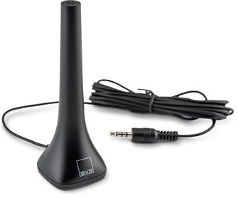 Micro de calibration SVS Auto EQ Mic noir sur socle avec câble enroulé et prise jack 3,5 mm