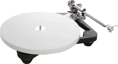 Hi-fi pladespiller Rega Planar 10 i sort, hvid tallerken, metaltonarm, Rega Aphelion 2 MC pickup