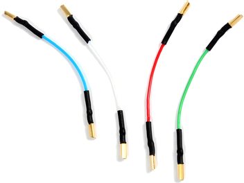 Van den Hul The Headshell Link Evo connection cables set, four blue, white, red and green strands with gold-plated plugs