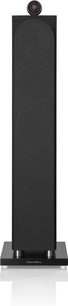 Boxă tower Bowers & Wilkins 702 S3 moca, vedere frontală, carcasă neagră mată, tweeter argintiu pe soclu negru lucios