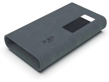 Custodia iFi Audio iDSD GR 2 grigio scuro, con apertura frontale e finestra rettangolare superiore