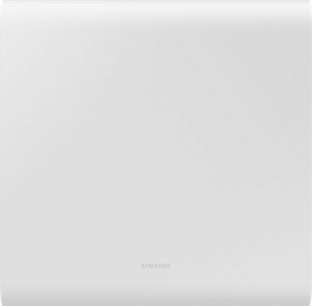 Soundbar Samsung HW-S801B, vista frontale, colore bianco, forma rettangolare allungata, superficie liscia e uniforme