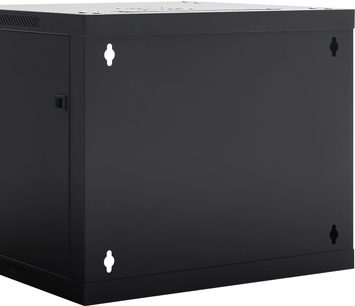 Must seinariiul Norstone Pro Wall Rack 18U must, sileda pinnaga, 4 nähtava kinnitusauguga ja külgmise käepidemega