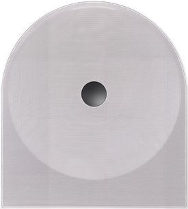 Speaker connesso Samsung HW-LS51H bianco, vista frontale, design arrotondato con griglia perforata e centro nero