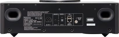 Trådløs, tilsluttet Technics SC-C70MK2EGS højttaler, bagside, lyd- og netværksforbindelser, kontrolknapper