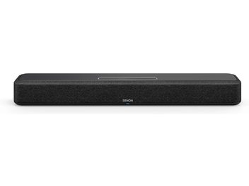 Barra audio Denon Home 550 nera rettangolare allungata, vista frontale, con griglia acustica su tutta la superficie frontale