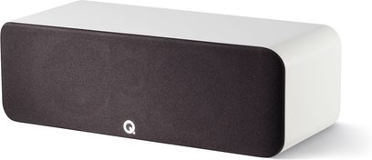 Q Acoustics Concept 90 hvid højglans centerhøjttaler, rektangulær forlænget form, sort frontpanel, hvid kabinet