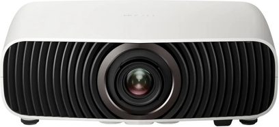 White Epson EH-LS7000 projector, front view with central lens and black ribbed grille