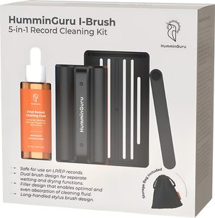 Æske til HumminGuru I-BRUSH 5-i-1 vinylrensesæt med orange flaske, sort børste og pose
