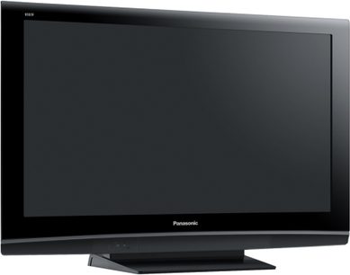 Panasonic TH-42PZH8FV fladskærms-TV, rektangulær sort skærm slukket, set forfra