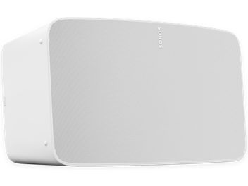Бездротова підключена колонка Sonos Five біла матова, вид спереду, округлена прямокутна форма, біла перфорована решітка