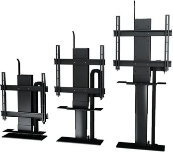 Support til vægmontering af TV Future Automation AL675 UDC1, sort, 3 størrelser, set forfra, metalstruktur, synlige kabler