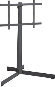 Suport TV de perete Vogel's TVS 3690 negru din metal, vedere frontală, cu două brațe verticale și o bară orizontală reglabilă