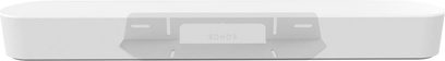 Supporto per diffusore Cavus CMSBF bianco per soundbar SONOS Beam, vista frontale, in metallo bianco, forma rettangolare allungata