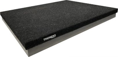 Platespiller-stabilisator for Thorens TAB 1600 vinylspiller. Absorpsjonssokkel, svart, rektangulær, toppvisning, kornete overflate