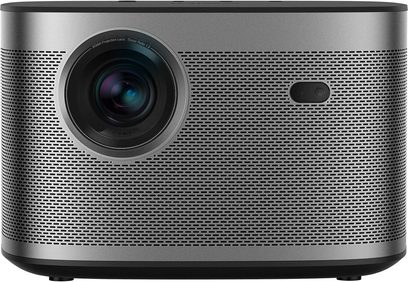 XGIMI Horizon kompakt videoprojektor i mat mørkegrå, sort linse, rektangulær base, set forfra