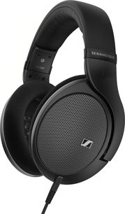 Open bedrade hifi-hoofdtelefoon Sennheiser HD 550 zwart met ronde gewatteerde oorkussens en metalen rooster op de oorschelpen