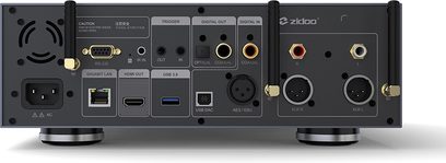 Zidoo NEO X sort multimedie-afspiller, bagside, analog og digital audio/video-tilslutning, USB, netværk