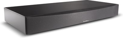 Cambridge Audio TV5 (V2) sort soundbar, rektangulær, langstrakt, set forfra og ovenfra