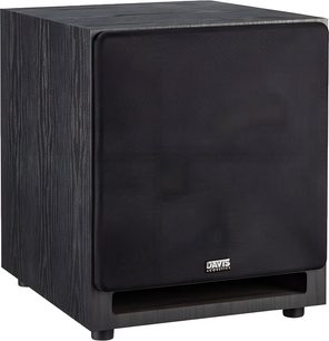 Davis Acoustics Basson 777 sort højtalerkasse, trækasse med årer, stofgrill, basrefleks i bunden, 3/4 forfra venstre visning