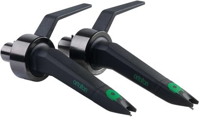 Due cellule per giradischi DJ Ortofon Concorde MKII TWIN MIX nere, profilate, puntine in diamante