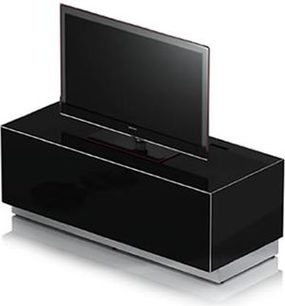 Sonorous EMX 13040 sort audio-/videomøbel, rektangulært, sort lakeret base, glashylde, forkromet ramme