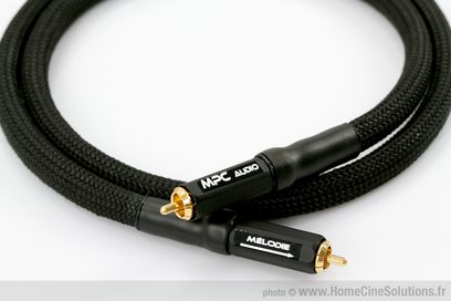 MPC Audio Melodi digital koaksialkabel RCA 1m sort, RCA-stik med forgyldt belægning, sort flettet kappe
