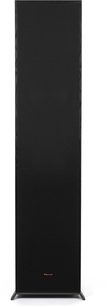 Enceinte colonne Klipsch R-820F noire, vue de face, caisson rectangulaire vertical noir mat avec grille noire sur toute la hauteur