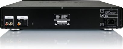 Tangent EXEO-CDP sort CD-afspiller, set forfra, med analoge og digitale lydstik, LED-display