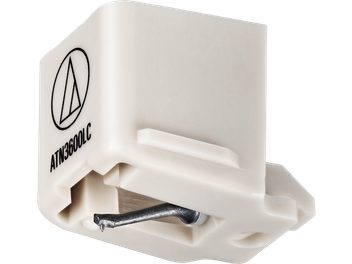 Audio Technica ATN3600LC valge hoidikuga vinüülplaadimängija nõel, vaade küljelt