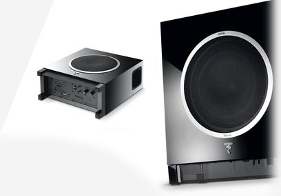 Kompakt højttalerpakke fra Focal Sib & Sub Air i sort: Kubisk sort subwoofer, runde sorte satellithøjttalere