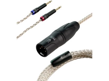 Cavo audio premium Meze Audio PCUHD XLR a 4 pin, nero, intrecciato, connettori placcati in argento, flessibile