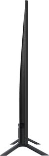 Samsung UE43RU7175 svart TV, profil, på stativ, flatskjerm, smal ramme, V-formet base