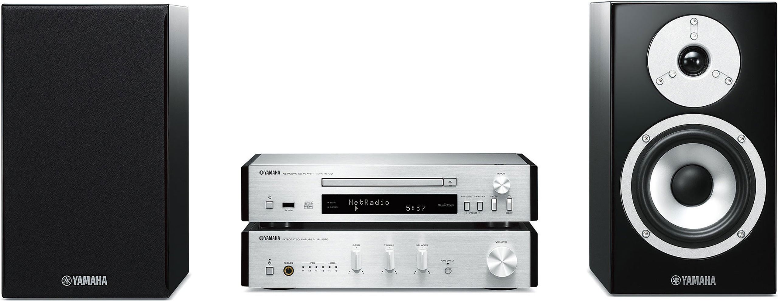 Yamaha MCR-N870D Plata/Negro lacado - Minicadena Hi-Fi