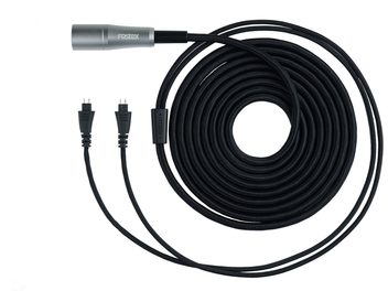 Tilbehør til HI-FI Fostex-hovedtelefoner ET-H3.0N7BL med langt sort flettet kabel, sølvfarvet stik og to sorte stik