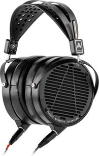 Åben hi-fi hovedtelefon Audeze LCD-X, planare magnetiske transducere, perforerede sorte ørekåber, polstret hovedbøjle, aftagelig flettet kabel med mini-XLR-stik