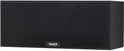Tannoy Eclipse Center højttaler i sort, set forfra, med en horisontal rektangulær form, mat sort kabinet