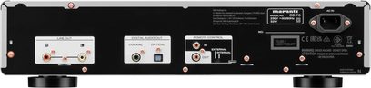 Player CD hi-fi Marantz CD 70 argintiu-auriu, vedere din spate cu ieșiri audio și mufe de comandă