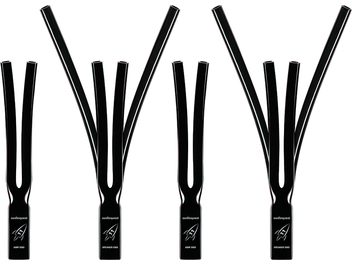 Accessorio per cavo Audioquest Calza Rocket 11 SBW set di 4, quattro guaine nere biforcate con scritte bianche