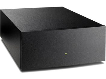 Naim Audio StageLine sort mat rektangulær phono-forforstærker med grøn LED-indikator på forsiden og koniske fødder i hvert hjørne