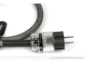 Καλώδιο ρεύματος GigaWatt LC-2 EVO 1μ. με διαφανείς συνδέσμους, μαύρη πλεκτή θήκη, μπροστινή όψη