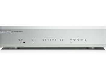 Conversor de áudio DAC Musical Fidelity M3x DAC prateado com painel frontal retangular, botões circulares e indicadores LED