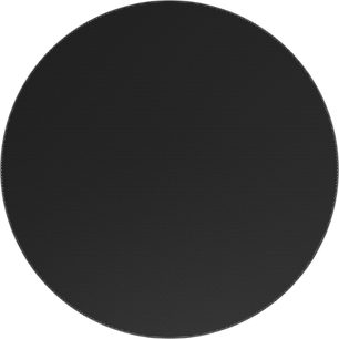 Indbygningshøjttaler til loft Klipsch PIC-450-T BW, set forfra, sort cirkulært gitter med ensartet perforeringsmønster