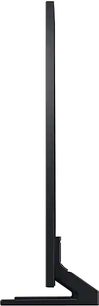 Samsung QE65Q900R-tv, set fra højre profil, flad skærm, smal sort ramme, rektangulært sort fod
