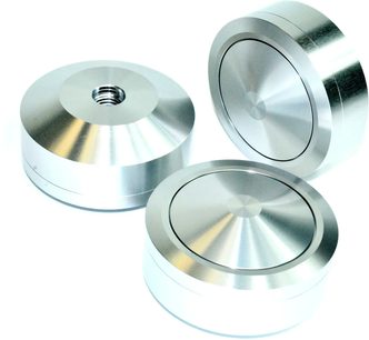 Contrapuncte Michell Engineering Levis din metal argintiu, set de 3 cu vârf conic și filet central