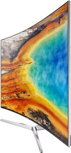 Samsung UE65MU9005 buet TV med levende og kontrastrige farver i gule, orange og blå nuancer