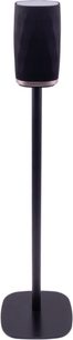 Bowers & Wilkins Flex Floor Stand schwarz, vertikales zylindrisches Rohr auf runder Basis, Frontalansicht